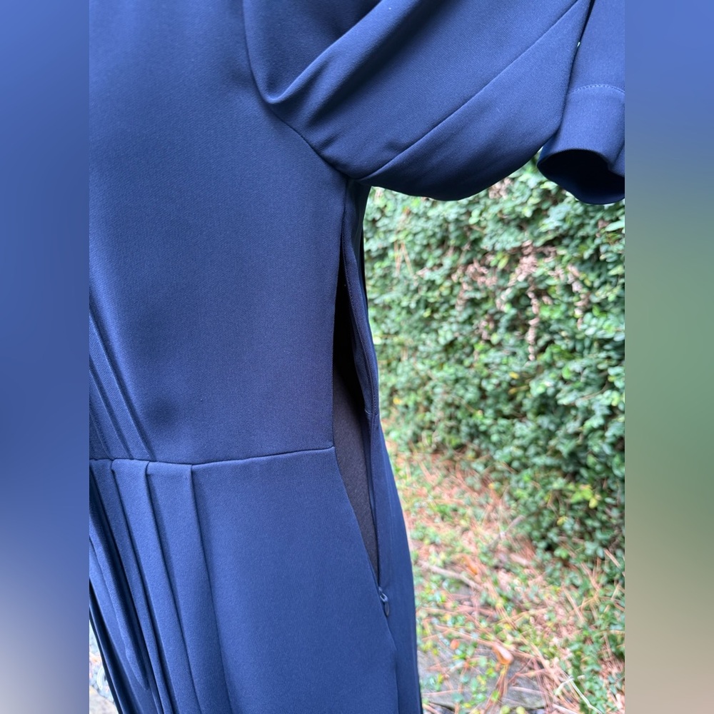 Brooks Brothers Pleated Navy Dress with Bow Detail - Picture 5 of 6